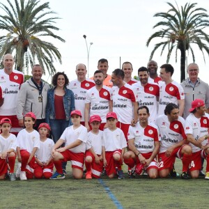 La Star Team for Children (avec le prince Albert de Monaco, Nico Rosberg) - Traditionnel match de football caritatif opposant l'A.S. Star Team for Children à l'Association Mondiale des Pilotes de F1 au stade Lucien Rhein à Menton, le 22 mai 2018. L'équipe du prince A. II de Monaco a remporté la rencontre par 2 buts à 1. © Bruno Bebert/Bestimage