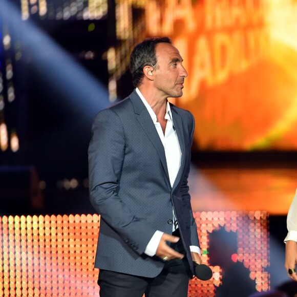 Exclusif - Nikos Aliagas et Zazie - Enregistrement de l'émission "La Chanson de l'Année, Fête de la Musique" à Nîmes présentée par Nikos Aliagas pour TF1 le 20 juin 2015.