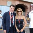 Christian Estrosi et sa femme Laura Tenoudji dans les paddocks lors du 73ème Grand Prix de Formule 1 de Monaco, le 26 mai 2018. © Olivier Huitel/Pool Monaco/Bestimage