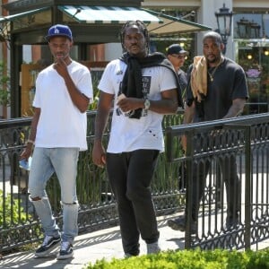 Steven Victor, Pusha-T et Kanye West à Calabasas. Juillet 2017.