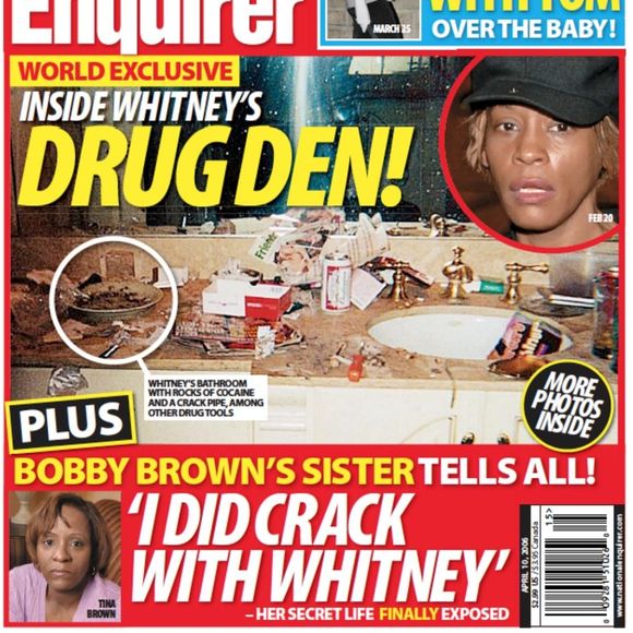 Whitney Houston en couverture du National Enquirer. Numéro du 10 avril 2006.