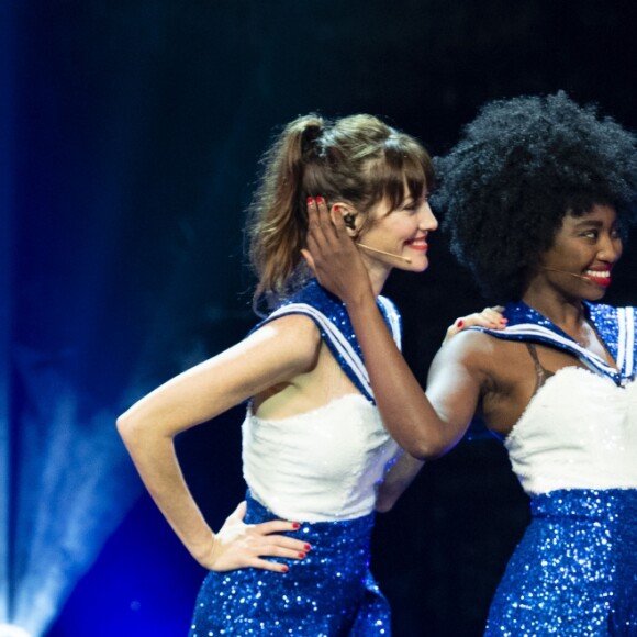 Exclusif - Mareva Galanter, Helena Noguerra, Inna Modja - Filage du spectacle "Les Parisiennes" au théâtre des Folies Bergère à Paris le 23 mai 2018. © Pierre Perusseau/Bestimage