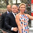Le prince Albert II de Monaco et la princesse Charlene arrivent au 76e Grand Prix de Formule 1 de Monaco le 28 mai 2018. © Bruno Bebert/Bestimage
