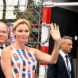 Le prince Albert II de Monaco et la princesse Charlene arrivent au 76e Grand Prix de Formule 1 de Monaco le 28 mai 2018. © Bruno Bebert/Bestimage