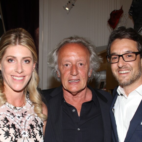 Exclusif - David Barbelivien et sa femme Valentine, et son père Didier Barbelivien - Soirée au Studio Harcourt pour le mariage de David Barbelivien et Valentine le 20 mai 2018 © Philippe Baldini / Bestimage