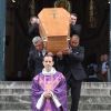 Sortie des obsèques de Pierre Bellemare à l'église Saint-Roch de Paris, France, le 31 mai 2018.