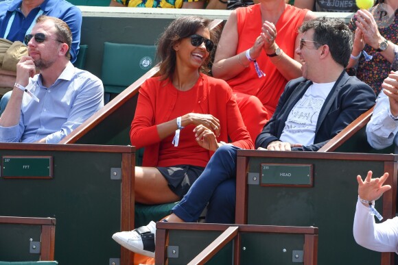 Karine Le Marchand et Stephane Plaza à Roland-Garros le 4 juin 2018.