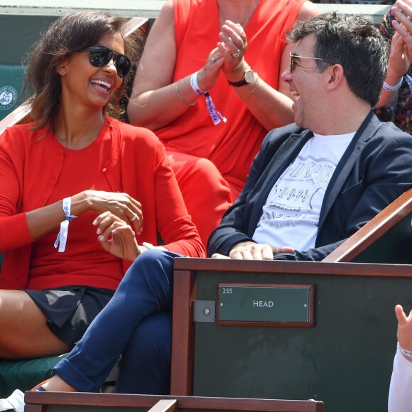 Karine Le Marchand et Stephane Plaza à Roland-Garros le 4 juin 2018.