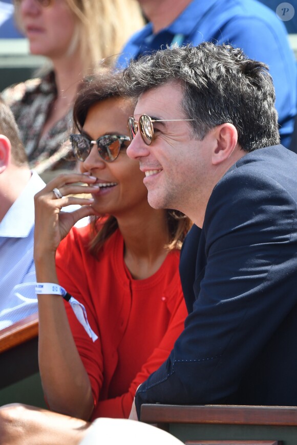 Karine Le Marchand et Stephane Plaza à Roland-Garros le 4 juin 2018.
