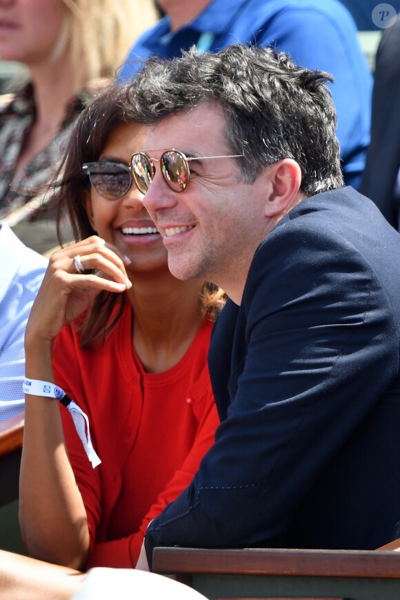 Karine Le Marchand et Stephane Plaza à Roland-Garros le 4 juin 2018.
