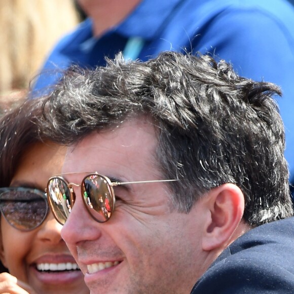 Karine Le Marchand et Stephane Plaza à Roland-Garros le 4 juin 2018.