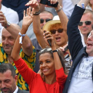 Karine Le Marchand et Stephane Plaza à Roland-Garros le 4 juin 2018.