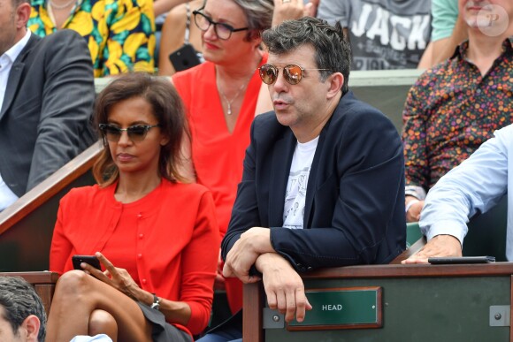 Karine Le Marchand et Stephane Plaza à Roland-Garros le 4 juin 2018.