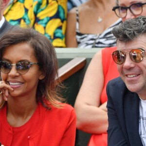 Karine Le Marchand et Stephane Plaza à Roland-Garros le 4 juin 2018.