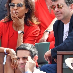 Karine Le Marchand et Stephane Plaza à Roland-Garros le 4 juin 2018.