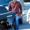 Exclusif - M. Kunis et son mari Ashton Kutcher rentre à la maison après une journée au parc avec leurs enfants à Beverly Hills, le 25 avril 2018