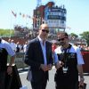 Le prince William, duc de Cambridge, sur les lieux du Tourist Trophy de l'île de Man lors de sa visite de l'île le 6 juin 2018. Fan de moto, il a joint l'utile et l'agréable.