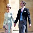 Pippa Middleton et son mari James Matthews arrivent à la chapelle St. George pour le mariage du prince Harry et de Meghan Markle au château de Windsor, Royaume Uni, le 19 mai 2018.