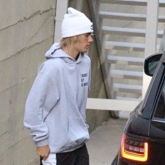 Justin Bieber se rend à la messe à Beverly Hills, le 16 mai 2018