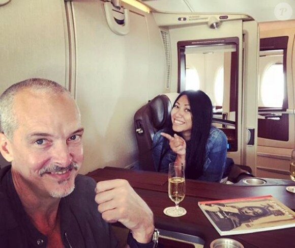 La chanteuse Anggun et son compagnon Christian Kretschmar se rendent à Bali. Instagram, juin 2018.