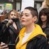 Rose McGowan lors de la marche "Women's WeToo WeToogether" pour la journée internationale des droits des femmes à Rome. Le 8 mars 2018