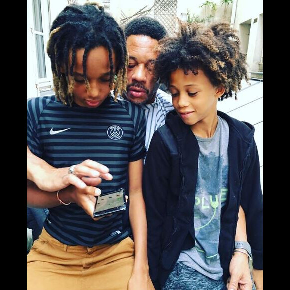JoeyStarr avec ses fils Matisse et Kalil sur Instagram le 31 juillet 2017.