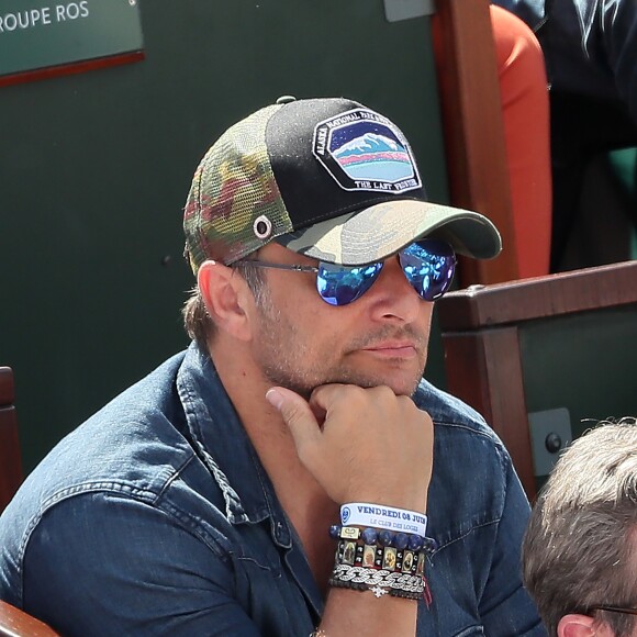 David Hallyday dans les tribunes des Internationaux de France de Tennis de Roland Garros à Paris. Le 8 juin 2018 © Cyril Moreau / Bestimage