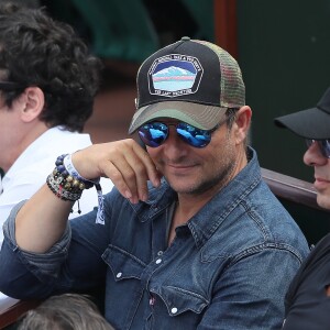 David Hallyday dans les tribunes des Internationaux de France de Tennis de Roland Garros à Paris. Le 8 juin 2018 © Cyril Moreau / Bestimage