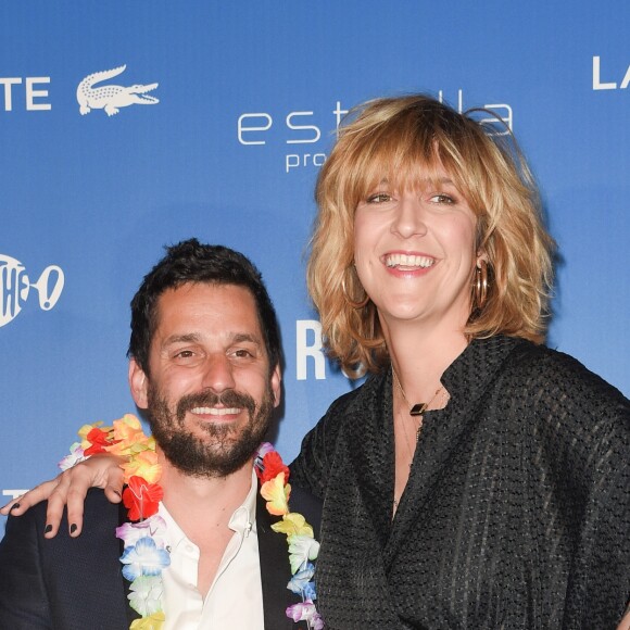 Daphné Bürki et son compagnon Gunter Love à la première de "Larguées" au cinéma Gaumont Champs-Elysées Marignan à Paris, le 12 avril 2018. © Guirec Coadic/Bestimage