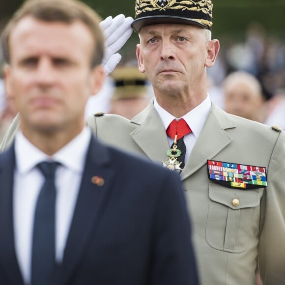 François Lecointre, Général d'armée, chef d'État-Major des armées - Le président Emmanuel Macron lors de la commémoration du 78ème anniversaire de l'appel du 18 juin 1940 à Suresnes le 18 juin 2018 © Eric Blondet / Pool / Bestimage