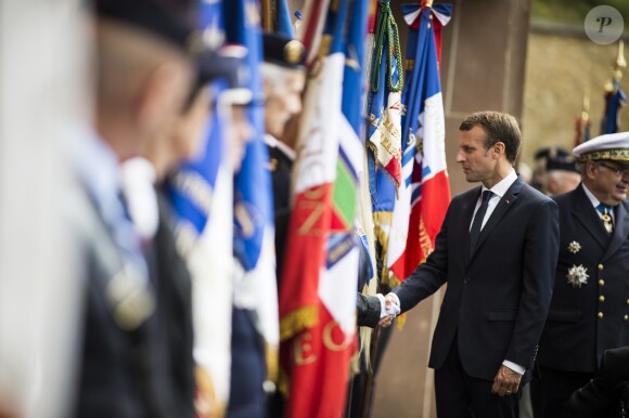 Le président Emmanuel Macron lors de la commémoration du 78ème anniversaire de l'appel du 18 juin 1940 à Suresnes le 18 juin 2018 © Eric Blondet / Pool / Bestimage