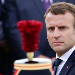 Le président de la république française, Emmanuel Macron au cours de la cérémonie au Mont Valérien à l'occasion de la commémoration du 78ème anniversaire de l'appel du 18 juin, Suresnes, France, le 18 juin 2018. © Stéphane Lemouton / Bestimage