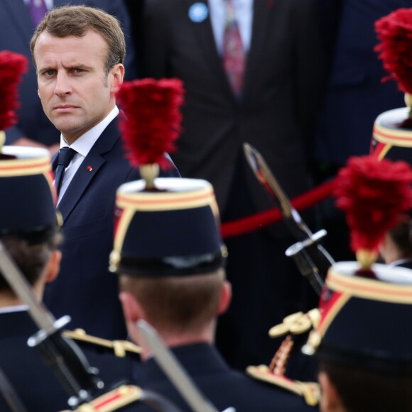 Le président de la république française, Emmanuel Macron au cours de la cérémonie au Mont Valérien à l'occasion de la commémoration du 78ème anniversaire de l'appel du 18 juin, Suresnes, France, le 18 juin 2018. © Stéphane Lemouton / Bestimage