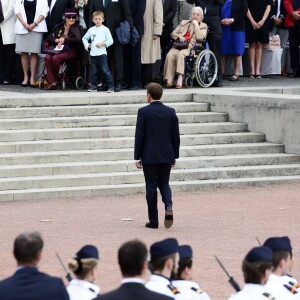 Le président de la république française, Emmanuel Macron au cours de la cérémonie au Mont Valérien à l'occasion de la commémoration du 78ème anniversaire de l'appel du 18 juin, Suresnes, France, le 18 juin 2018. © Stéphane Lemouton / Bestimage