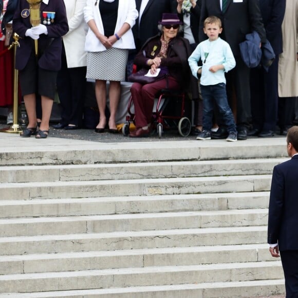 Le président de la république française, Emmanuel Macron au cours de la cérémonie au Mont Valérien à l'occasion de la commémoration du 78ème anniversaire de l'appel du 18 juin, Suresnes, France, le 18 juin 2018. © Stéphane Lemouton / Bestimage