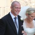 Zara (Phillips) et Mike Tindall lors de leur mariage le 30 juillet 2011 à Edimbourg. Le 5 janvier 2018, un porte-parole a annoncé la grossesse de la fille de la princesse Anne, enceinte de son second enfant après avoir été victime en 2016 d'une fausse couche.