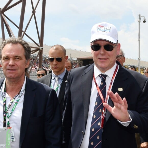 Renaud Muselier, le président du Conseil Régional de PACA, le prince Albert II de Monaco et la princesse Charlène de Monaco durant le Grand Prix de France au Castellet le 24 juin 2018. Christian Estrosi, le maire de Nice et le vice président du Conseil Regional de PACA, est à l'origine du retour du Grand Prix de France au Circuit Paul Ricard. C'est Lewis Hamilton qui a remporté le Grand Prix devant Max Verstappen, second, et Kimi Raikkonen troisième. © Bruno Bebert / Bestimage