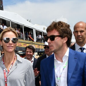 La princesse Charlène de Monaco durant le Grand Prix de France au Castellet le 24 juin 2018. Christian Estrosi, le maire de Nice et le vice président du Conseil Regional de PACA, est à l'origine du retour du Grand Prix de France au Circuit Paul Ricard. C'est Lewis Hamilton qui a remporté le Grand Prix devant Max Verstappen, second, et Kimi Raikkonen troisième. © Bruno Bebert / Bestimage