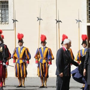 La Première Dame Brigitte Macron (Trogneux) - Le président de la République française est reçu pour la première fois par le pape François au Vatican, le 26 juin 2018. © Dominique Jacovides/Bestimage