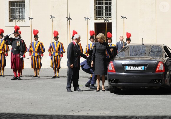 La Première Dame Brigitte Macron (Trogneux) - Le président de la République française est reçu pour la première fois par le pape François au Vatican, le 26 juin 2018. © Dominique Jacovides/Bestimage