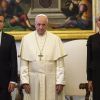 Le président Emmanuel Macron et son épouse Brigitte Macron rencontrent le pape François au Vatican le 26 juin 2018. © Cristian Gennari / Vatican Pool / Bestimage