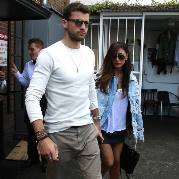 Nicole Scherzinger et son compagnon Grigor Dimitrov sont allés déjeuner au restaurant Il Pastaio à Beverly Hills, le 2 mars 2017.