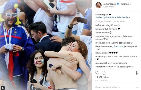 Benjamin Pavard dit "Je t'aime" à Rachel Legrain-Trapani sur Instagram le 2 juillet 2018.