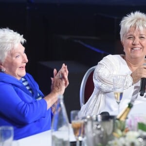 Exclusif - Line Renaud et Mimie Mathy - Enregistrement de l'émission "Bon anniversaire Line" à l'occasion des 90 ans de L.Renaud au Théâtre Bobino à Paris, qui sera diffusée le Mardi 3 juillet à 20h55 sur France 2. © Coadic Guirec / Bestimage