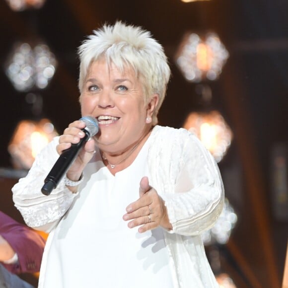 Exclusif - Mimie Mathy - Enregistrement de l'émission "Bon anniversaire Line" à l'occasion des 90 ans de L.Renaud au Théâtre Bobino à Paris, qui sera diffusée le Mardi 3 juillet à 20h55 sur France 2. Le 25 juin 2018.  © Coadic Guirec / Bestimage