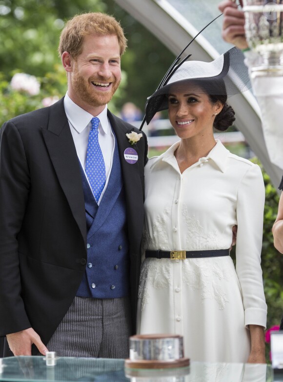 Meghan Markle, duchesse de Sussex, et le prince Harry, duc de Sussex - La famille royale d'Angleterre lors du Royal Ascot 2018 à l'hippodrome d'Ascot dans le Berkshire. Le 19 juin 2018.