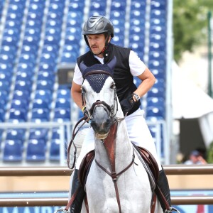 Guillaume Canet sur Wouest de Cantraie Z - Piste - Prix Mairie de Paris - Longines Paris Eiffel Jumping au Champ de Mars à Paris, le 5 juillet 2018.