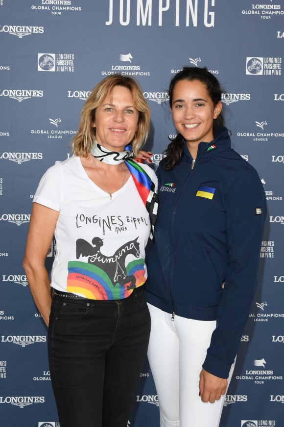 Exclusif - Virginie Coupérie-Eiffel, Iman Perez lors du Photocall au Longines Paris Eiffel Jumping au Champ de Mars à Paris, le 5 juillet 2018. © Veeren/Perusseau/Bestimage