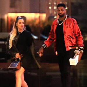 Exclusif - Khloé Kardashian et son compagnon Tristan Thompson sont allés diner avec Kendall Jenner et son compagnon Bens Simmons à Beverly Hills. Le 24 juin 2018