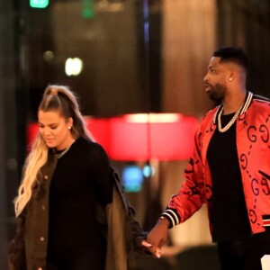 Exclusif - Khloé Kardashian et son compagnon Tristan Thompson sont allés diner avec Kendall Jenner et son compagnon Bens Simmons à Beverly Hills. Le 24 juin 2018